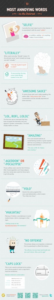  10 Most Annoying Words On The Internet infographic Grammar 